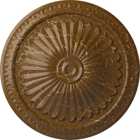 Alexa Ceiling Medallion (Fits Canopies Up To 3), Hand-Painted Smokey Topaz Crackle, 15OD X 1 3/4P